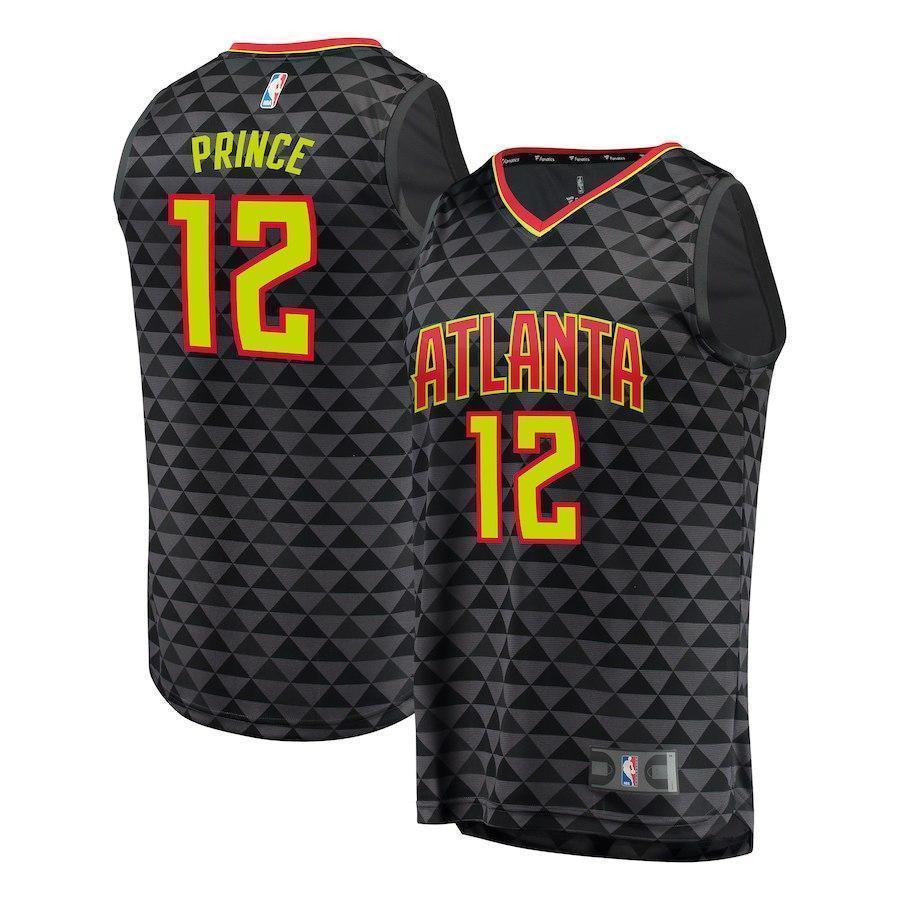 Men's Atlanta Hawks #12 Taurean Prince Black NBA Stitched Jersey